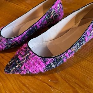 Hot Pink Glitter J Crew Flats